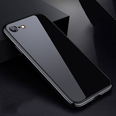 Luxury Aluminum Metal Frame Mirror Cover Case 360 Degrees for Apple iPhone 7 Black