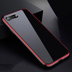 Luxury Aluminum Metal Frame Mirror Cover Case 360 Degrees for Apple iPhone 7 Plus Red