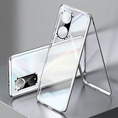 Luxury Aluminum Metal Frame Mirror Cover Case 360 Degrees for Huawei Honor 50 Pro 5G Silver