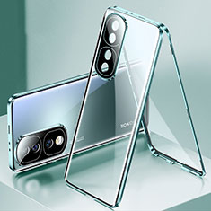 Luxury Aluminum Metal Frame Mirror Cover Case 360 Degrees for Huawei Honor 70 Pro 5G Green