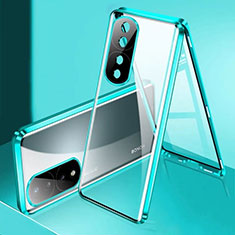 Luxury Aluminum Metal Frame Mirror Cover Case 360 Degrees for Huawei Honor 80 Pro 5G Green