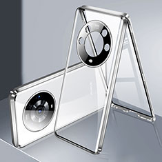 Luxury Aluminum Metal Frame Mirror Cover Case 360 Degrees for Huawei Honor Magic3 Pro 5G Silver