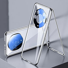 Luxury Aluminum Metal Frame Mirror Cover Case 360 Degrees for Huawei Honor Magic3 Pro+ Plus 5G Silver