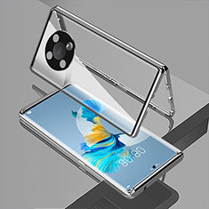 Luxury Aluminum Metal Frame Mirror Cover Case 360 Degrees for Huawei Honor Magic4 Lite 5G Silver