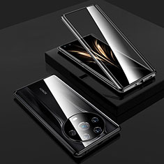 Luxury Aluminum Metal Frame Mirror Cover Case 360 Degrees for Huawei Honor Magic4 Ultimate 5G Black