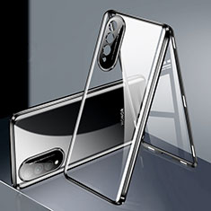 Luxury Aluminum Metal Frame Mirror Cover Case 360 Degrees for Huawei Nova 10z Black