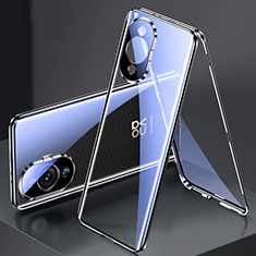 Luxury Aluminum Metal Frame Mirror Cover Case 360 Degrees for Huawei Nova 11 Black