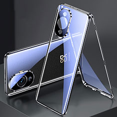 Luxury Aluminum Metal Frame Mirror Cover Case 360 Degrees for Huawei Nova 11 Ultra Black