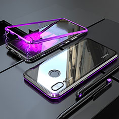 Luxury Aluminum Metal Frame Mirror Cover Case 360 Degrees for Huawei Nova 3e Purple