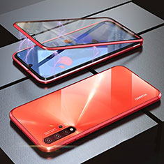 Luxury Aluminum Metal Frame Mirror Cover Case 360 Degrees for Huawei Nova 5 Red