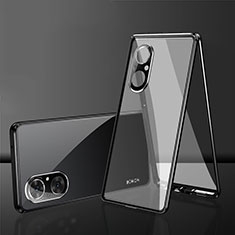 Luxury Aluminum Metal Frame Mirror Cover Case 360 Degrees for Huawei Nova 9 SE Black