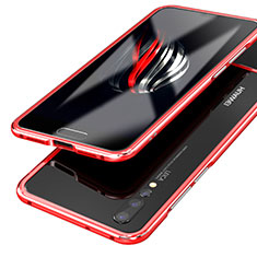 Luxury Aluminum Metal Frame Mirror Cover Case 360 Degrees for Huawei P20 Pro Red