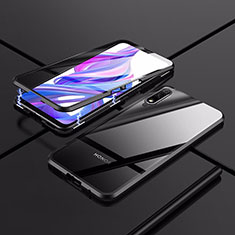 Luxury Aluminum Metal Frame Mirror Cover Case 360 Degrees for Huawei Y9 Prime (2019) Black