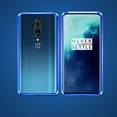 Luxury Aluminum Metal Frame Mirror Cover Case 360 Degrees for OnePlus 7T Pro 5G Blue