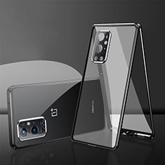 Luxury Aluminum Metal Frame Mirror Cover Case 360 Degrees for OnePlus 9 Pro 5G Black