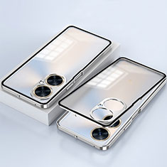 Luxury Aluminum Metal Frame Mirror Cover Case 360 Degrees for OnePlus Nord CE 3 Lite 5G Silver