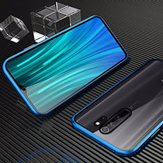 Luxury Aluminum Metal Frame Mirror Cover Case 360 Degrees for Oppo A11X Blue