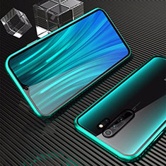 Luxury Aluminum Metal Frame Mirror Cover Case 360 Degrees for Oppo A9 (2020) Green