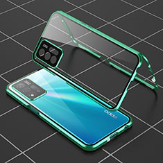 Luxury Aluminum Metal Frame Mirror Cover Case 360 Degrees for Oppo A93s 5G Green