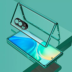 Luxury Aluminum Metal Frame Mirror Cover Case 360 Degrees for Oppo Reno10 Pro+ Plus 5G Green