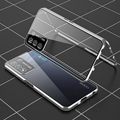 Luxury Aluminum Metal Frame Mirror Cover Case 360 Degrees for Realme 9 SE 5G Silver