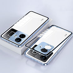 Luxury Aluminum Metal Frame Mirror Cover Case 360 Degrees for Realme GT Neo5 240W 5G Blue