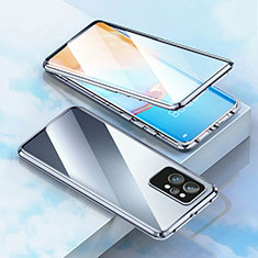 Luxury Aluminum Metal Frame Mirror Cover Case 360 Degrees for Realme GT2 5G Silver