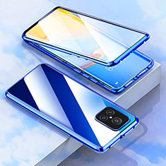 Luxury Aluminum Metal Frame Mirror Cover Case 360 Degrees for Realme GT2 Master Explorer Blue