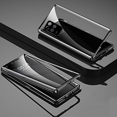 Luxury Aluminum Metal Frame Mirror Cover Case 360 Degrees for Realme Q3 5G Black