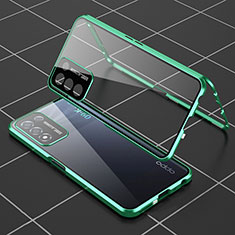 Luxury Aluminum Metal Frame Mirror Cover Case 360 Degrees for Realme Q3s 5G Green