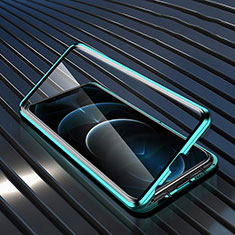 Luxury Aluminum Metal Frame Mirror Cover Case 360 Degrees for Realme Q5 5G Green