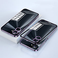 Luxury Aluminum Metal Frame Mirror Cover Case 360 Degrees for Realme V20 5G Purple