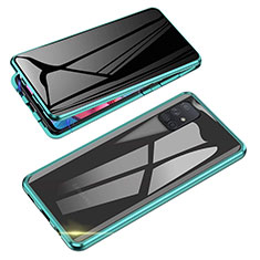 Luxury Aluminum Metal Frame Mirror Cover Case 360 Degrees for Samsung Galaxy Note 10 Lite Green