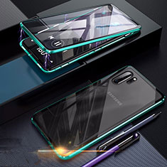 Luxury Aluminum Metal Frame Mirror Cover Case 360 Degrees for Samsung Galaxy Note 10 Plus Green