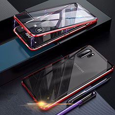Luxury Aluminum Metal Frame Mirror Cover Case 360 Degrees for Samsung Galaxy Note 10 Plus Red