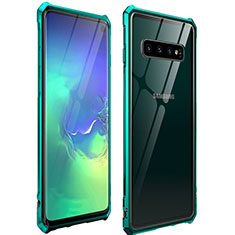 Luxury Aluminum Metal Frame Mirror Cover Case 360 Degrees for Samsung Galaxy S10 5G Green