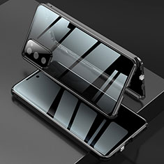 Luxury Aluminum Metal Frame Mirror Cover Case 360 Degrees for Samsung Galaxy S20 FE 4G Black