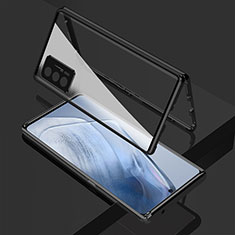 Luxury Aluminum Metal Frame Mirror Cover Case 360 Degrees for Vivo iQOO 7 India 5G Black