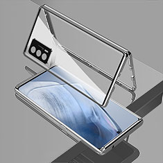 Luxury Aluminum Metal Frame Mirror Cover Case 360 Degrees for Vivo iQOO Neo5 5G Silver