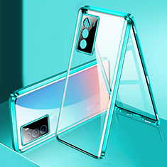 Luxury Aluminum Metal Frame Mirror Cover Case 360 Degrees for Vivo iQOO Neo5 SE 5G Green