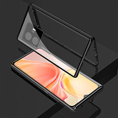 Luxury Aluminum Metal Frame Mirror Cover Case 360 Degrees for Vivo iQOO Z6 Lite 5G Black