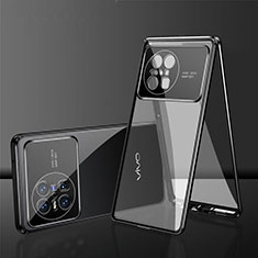 Luxury Aluminum Metal Frame Mirror Cover Case 360 Degrees for Vivo X Note Black