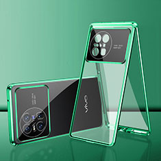 Luxury Aluminum Metal Frame Mirror Cover Case 360 Degrees for Vivo X Note Green