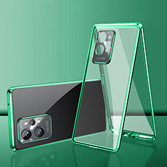 Luxury Aluminum Metal Frame Mirror Cover Case 360 Degrees for Vivo Y33e 5G Green