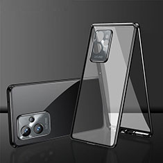 Luxury Aluminum Metal Frame Mirror Cover Case 360 Degrees for Vivo Y55s 5G Black