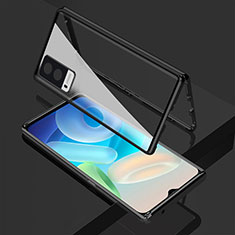 Luxury Aluminum Metal Frame Mirror Cover Case 360 Degrees for Vivo Y71t 5G Black