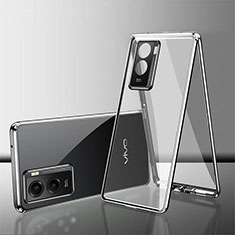 Luxury Aluminum Metal Frame Mirror Cover Case 360 Degrees for Vivo Y72t Silver