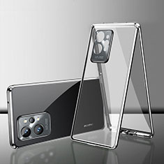 Luxury Aluminum Metal Frame Mirror Cover Case 360 Degrees for Vivo Y75 5G Silver