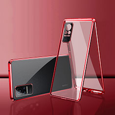 Luxury Aluminum Metal Frame Mirror Cover Case 360 Degrees for Xiaomi Civi 1S 5G Red