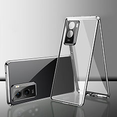 Luxury Aluminum Metal Frame Mirror Cover Case 360 Degrees for Xiaomi Poco C51 Silver